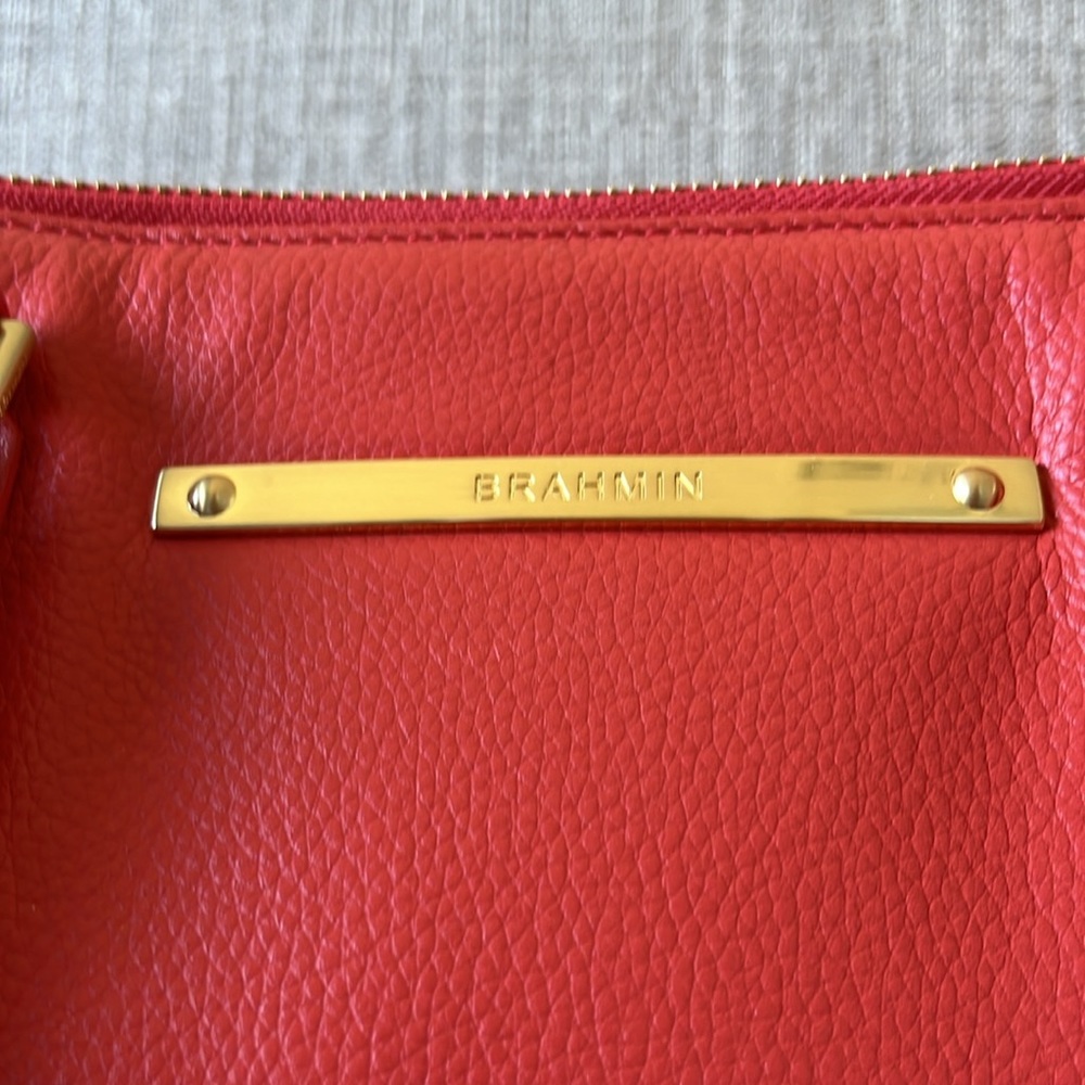 BRAHMIN | SMALL LINCOLN SATCHEL WITH MATCHING WALLET | CORAL NEPAL - Picture 5 of 11